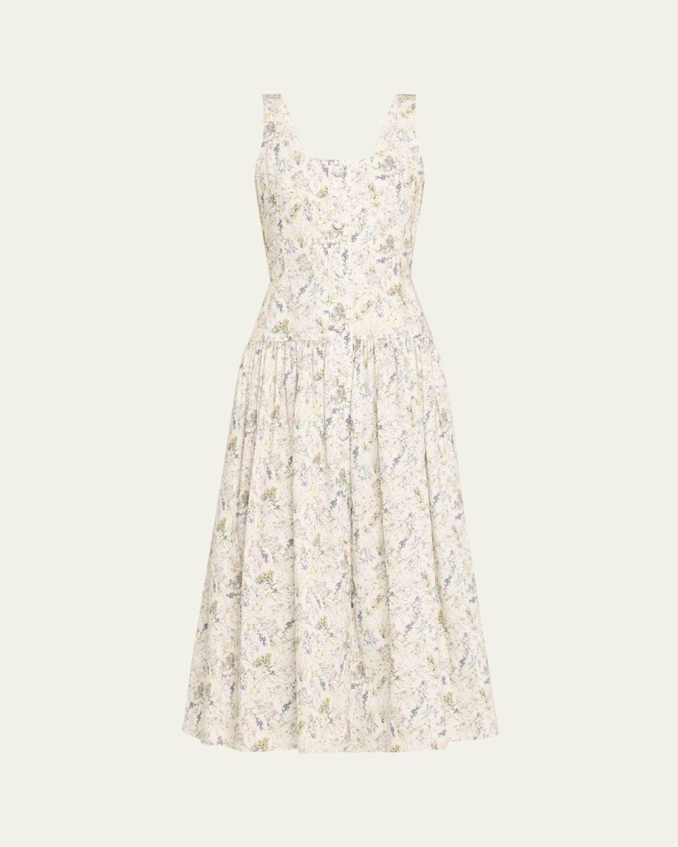 Cassie Floral Poplin Midi Dress